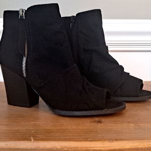 Sugar Black Suede Toeless Boots new
